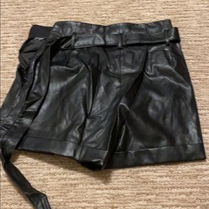 Express leather paper bag short